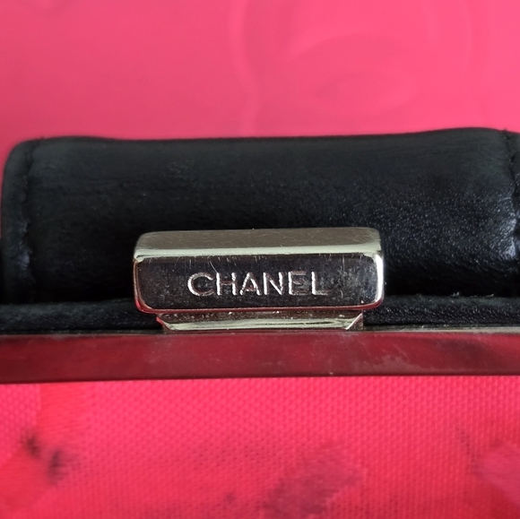 Authentic Chanel Quilted Lambskin Black Pink Wallet Women Coin Pouch Luxury - Picture 14 of 16